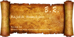 Bajdik Romulusz névjegykártya